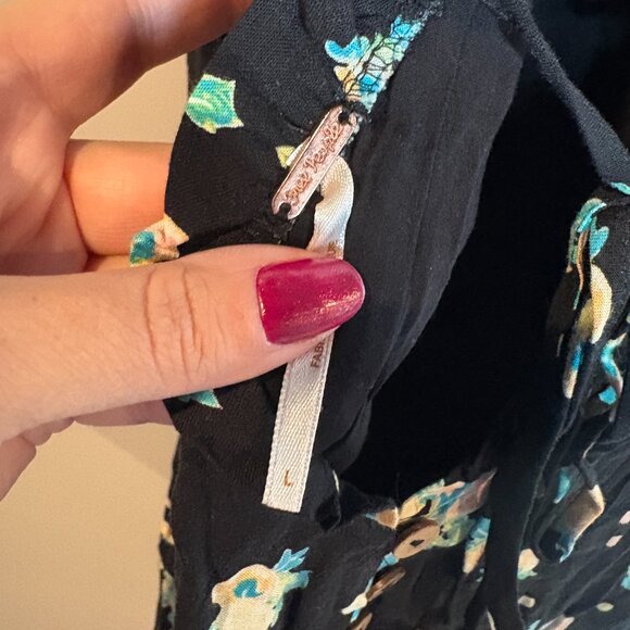 Free People “Like A Lady” Black/Floral mini dress - Picture 5 of 7